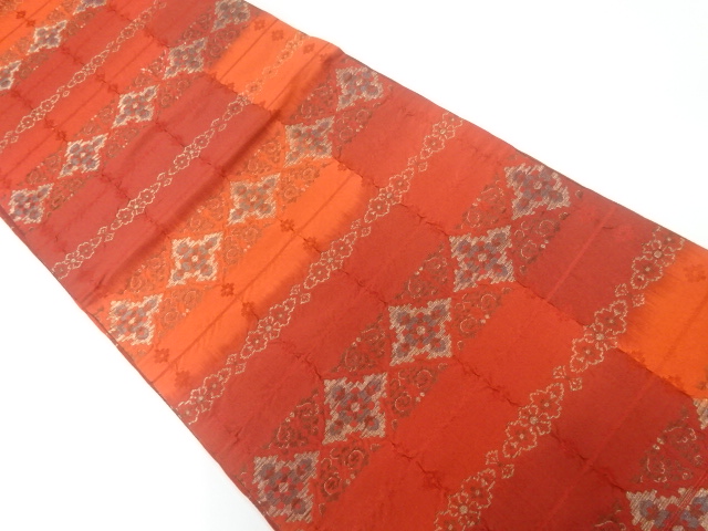 JAPANESE FUKURO OBI / WOVEN FLOWER RHOMBUS